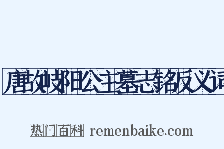 唐故岐阳公主墓志铭反义词是什么意思的图片